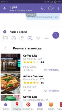 In Viber erschien Geolocation zu senden und suchen Einrichtungen zu „Yandex. Karten »