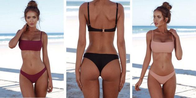 Schöne Badebekleidung: Bikini mit dünnen Trägern