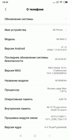 Bewertung Xiaomi Mi Max 3: Version