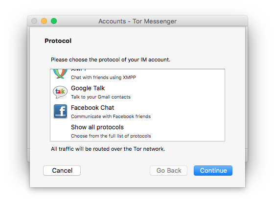 Anonymous Tor Messenger-Chats