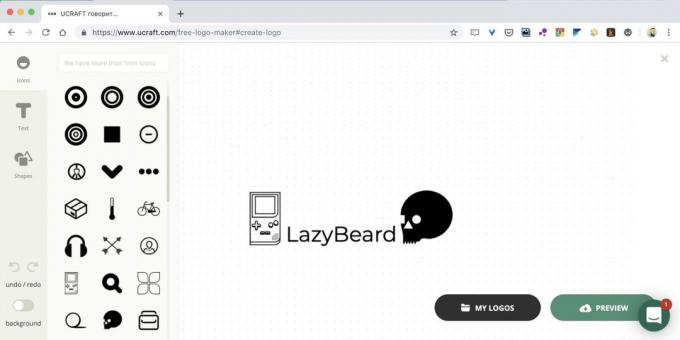 Wie ein Logo online auf der Website erstellen Ucraft