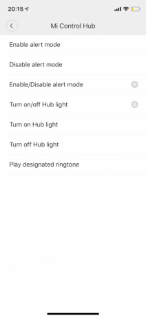Xiaomi Mi Smart: Wahl der Aktion beim Drücken