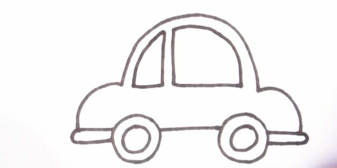 Wie zeichnet man ein Auto: Zeichnen Sie ein kleines Fenster