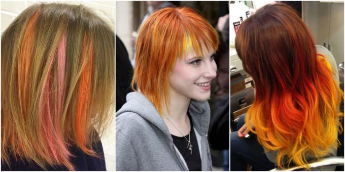 Modische Haarfarbe: orange