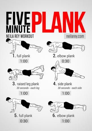 Fünf Minuten Planke Training