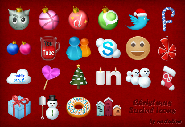 Weihnachten Social Icons von Noctuline