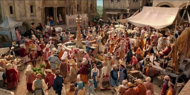 Belle und die Dorfbewohner in dem Film 2017