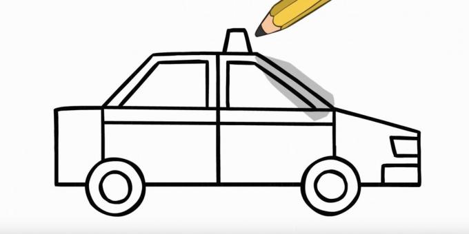 Wie zeichnet man ein Auto: Zeichnen Sie Scheinwerfer und ein Leuchtfeuer