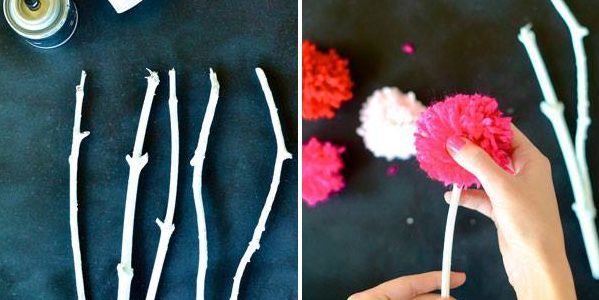 Geschenke am 8. März mit seinen Händen: Blumenstrauß aus Pompons