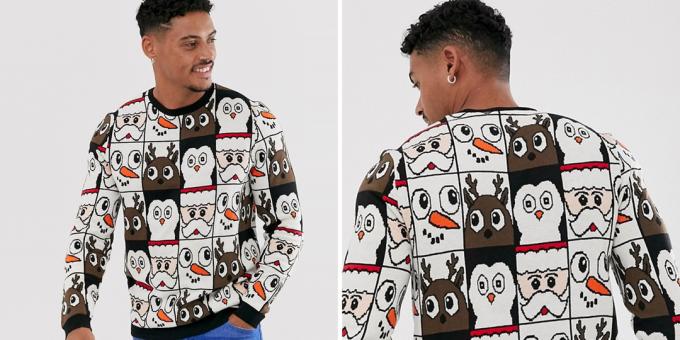 Weihnachten Pullover mit einem kontinuierlichen Muster von Asos Entwurf