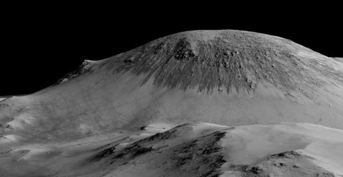 Wasser auf dem Mars lässt dunkle Flecken auf den Hügeln
