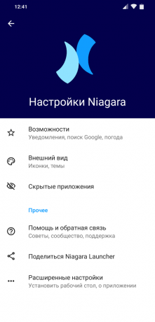 Launcher für Android Niagara Launcher: Einstellungen