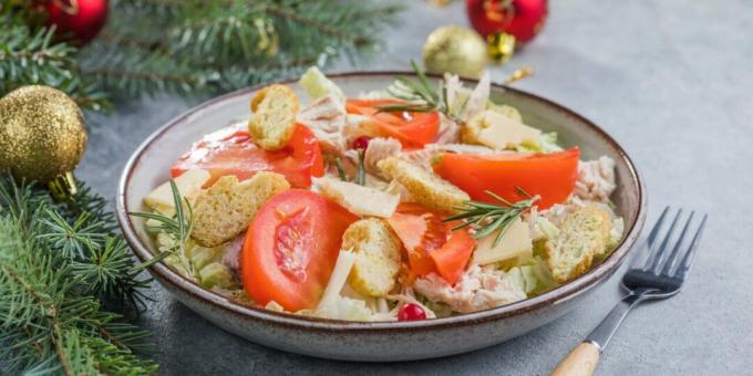 Caesar-Salat mit Hähnchen-Joghurt-Dressing