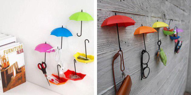 Haken in Form von Regenschirmen