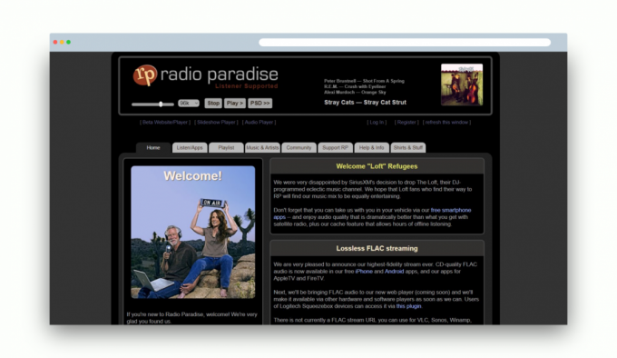 Musik im Format in FLAC-Format: Radio Paradise