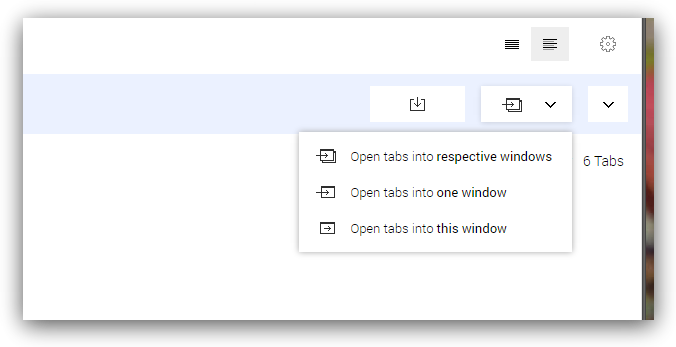 Session Buddy: opening tabs