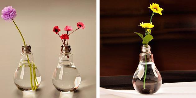 Vase in Form von Glühbirnen