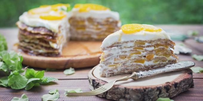 Pfannkuchen-PP-Kuchen mit Käse-Quark-Creme