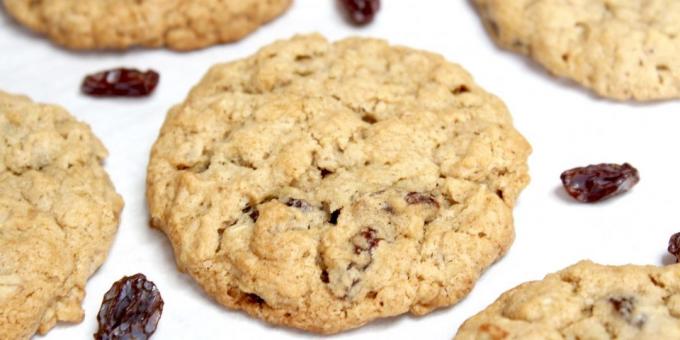 Rezepte leckere Kekse: Plätzchen mit Rosinen und Haferflocken