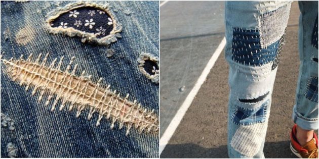 wie das Loch in der Jeans nähen
