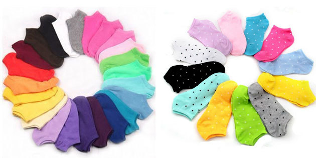 Schöne Socken: Kurz farbige Socken