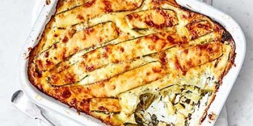 Rezepte Zucchini im Ofen: Lasagne mit Zucchini, Spinat und Mascarpone