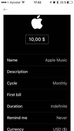Bobby für iOS: Abonnement-Daten