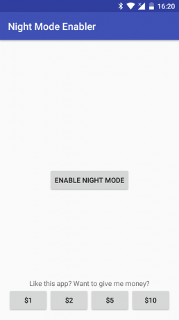 Nachtmodus auf Android Nachtmodus Enabler Hauptbildschirm