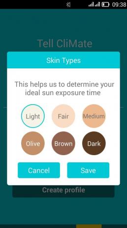 Rooti KLIMA: Wählen Sie die Art der Haut im Anhang