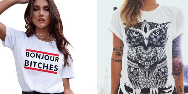 Frauen-Art und Weise T-Shirt mit AliExpress
