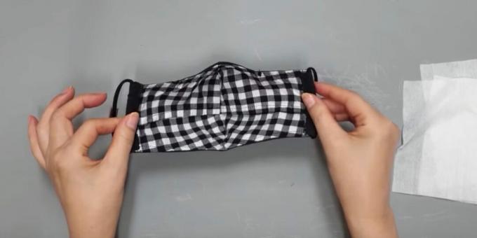 So nähen Sie eine knitterfreie medizinische Maske mit Filterloch und flexiblem Einsatz