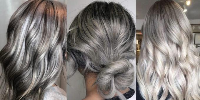 Modische Haarfarbe 2019 Silber und Asche