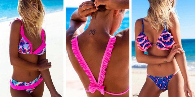 Schöne Badeanzug: Neon Bikini