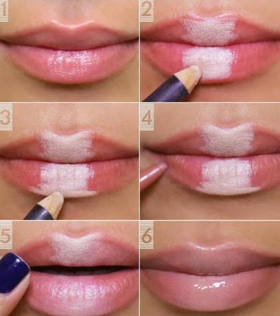 Wie machen die Lippen weiß Bleistift geschwollen