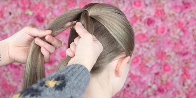 Frisuren für Mädchen für das neue Jahr: beginnen einen Fischschwanz zu weben