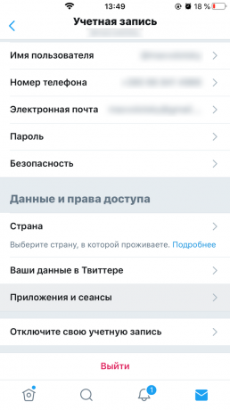 Twitter-Funktionen: Tippen Sie auf Apps & Sitzungen