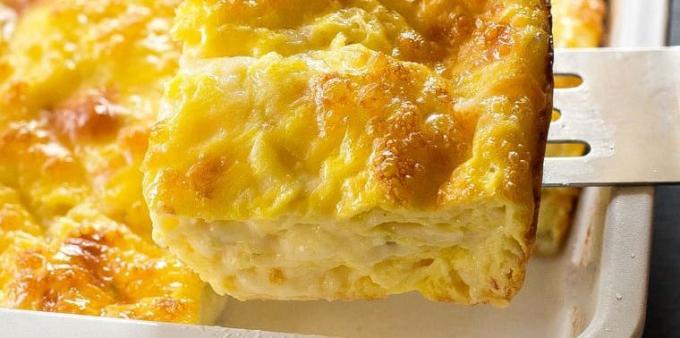Eierauflauf mit Frischkäse und Käse: Wie Eier in dem Ofen kochen