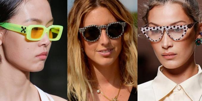 Frauen-Sonnenbrille in breitkrempige mit hellen Drucken