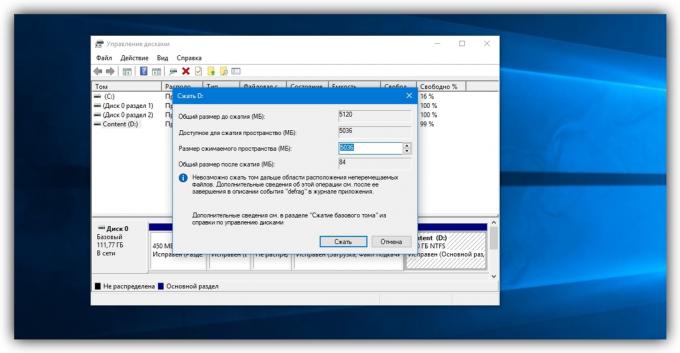 Wie die Festplatte unter Windows teilen: Wählen Sie die Datenmenge ein neuer Band