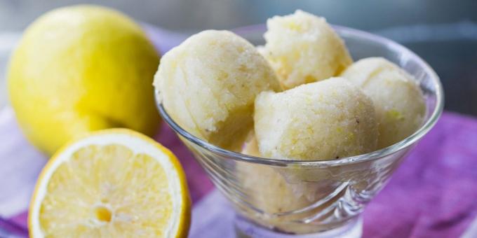 Gerichte mit Lemon: Zitrone und Banane Sorbet