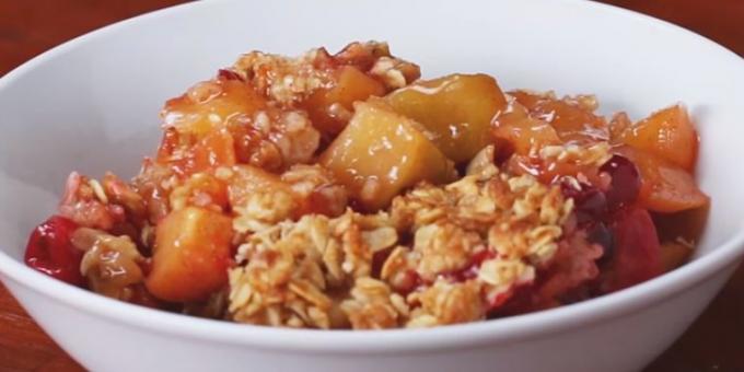 Apple und Cranberry Crumble