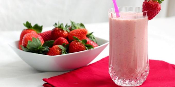 Rezepte mit Erdbeeren: Nutz-Milchshake mit Erdbeeren