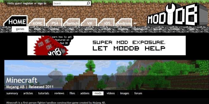 Mode Wo zum Download Minecraft: ModDB