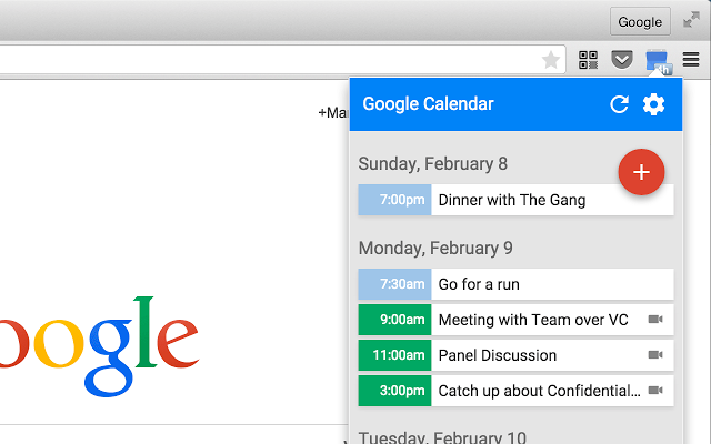 Erweiterung von Google Calendar (von Google)