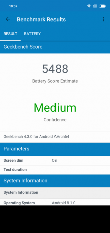 Übersicht Xiaomi Redmi Anmerkung 6 Pro: Geekbench Batterie