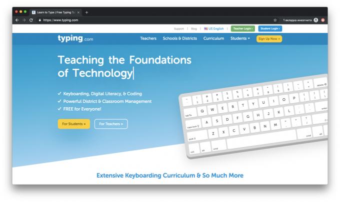 Typing.com - Eingabe Tutor in Englisch