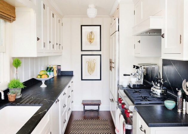 Entwerfen Sie eine kleine Küche: zweireihige Layout