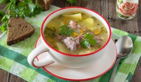 Suppe mit Eintopf und Gemüse