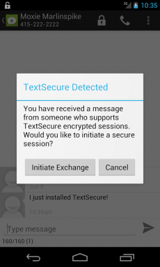 Textsecure sendet verschlüsselte SMS-ki