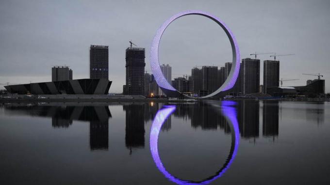 Chinesische Architektur "Ring of Life" in der Stadt Fushun